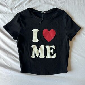 Garage cropped “I ❤️ me” tee